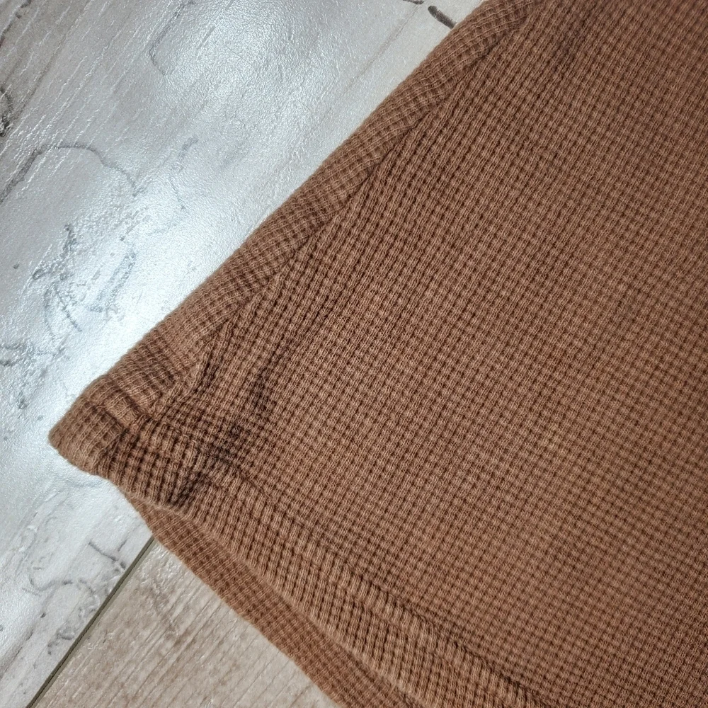 Brandy Melville 100% Cotton Brown Waffle Knit Women's Skirt Size Medium EUC